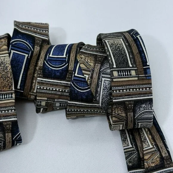 Structure Tie Silk Necktie Window Door Geo Architecture Architect Building Retro